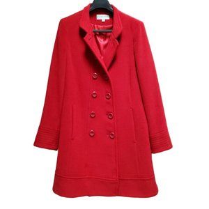 Pendleton Red Wool Blend Long Walker Coat Sz 14